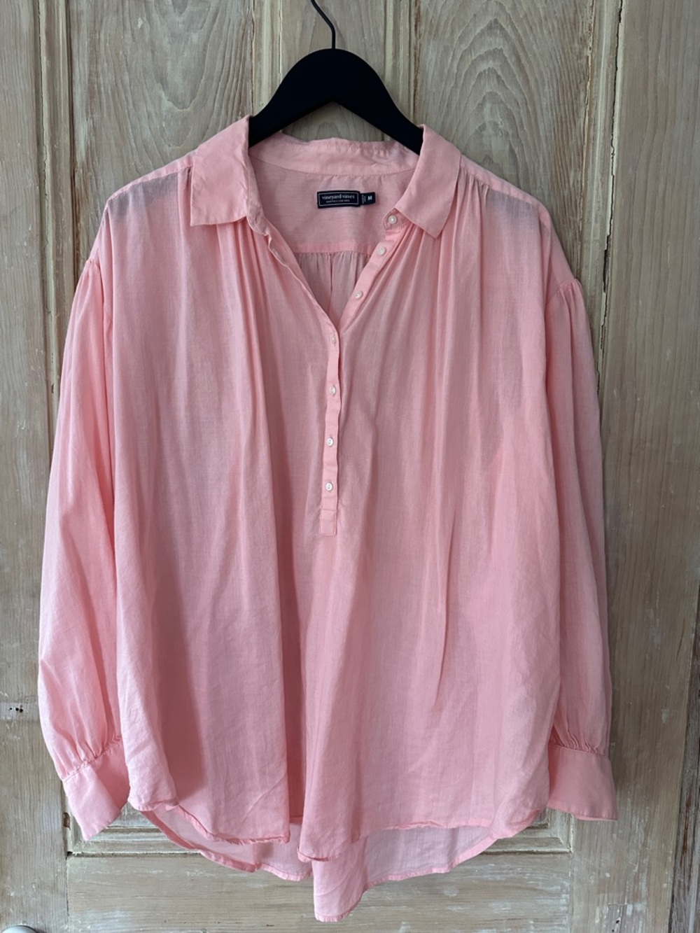 Vineyard Vines Soft Pink Button-Front Tunic